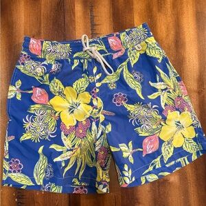 Polo by Ralph Lauren Blue Floral Swim Trunks, no liner
